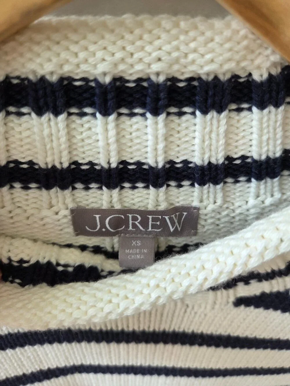 NEW JCREW 2025 Rollneck sweater in stripe XS blue mist ivory navy